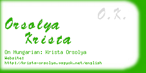 orsolya krista business card